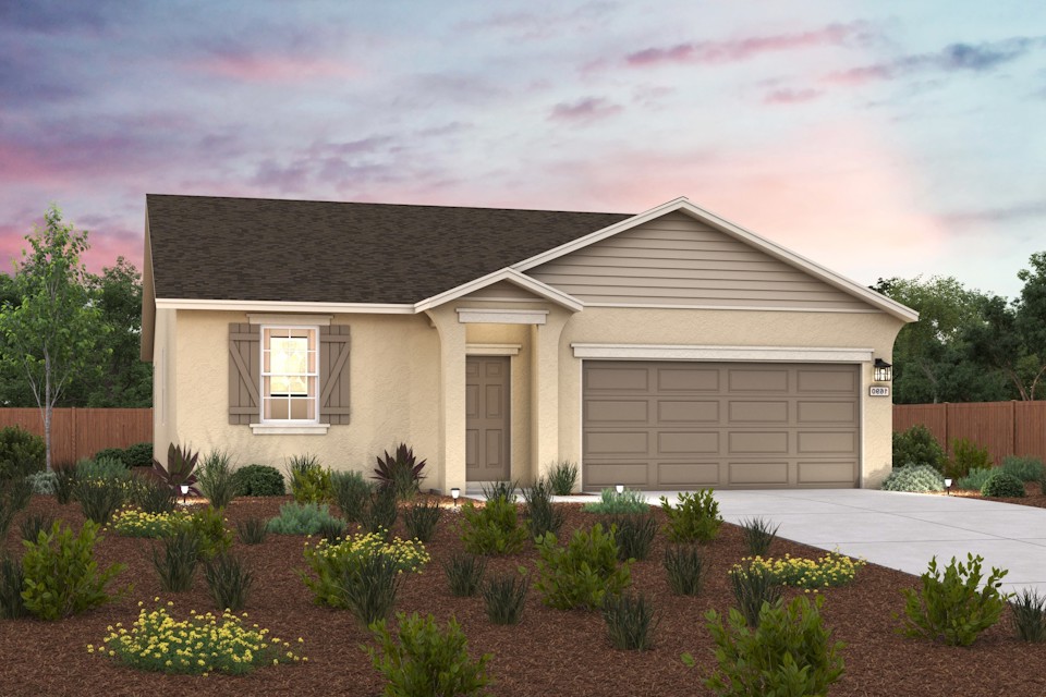 A house with a garage and a driveway.