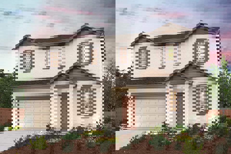 A house with a garage.