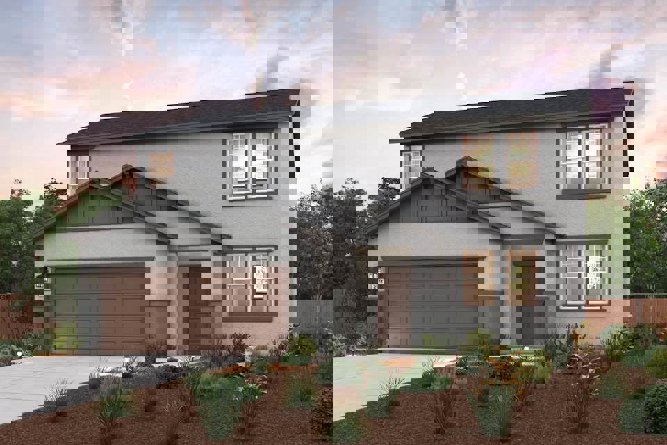 A house with a garage.