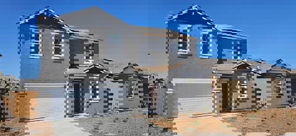 A house with a garage.