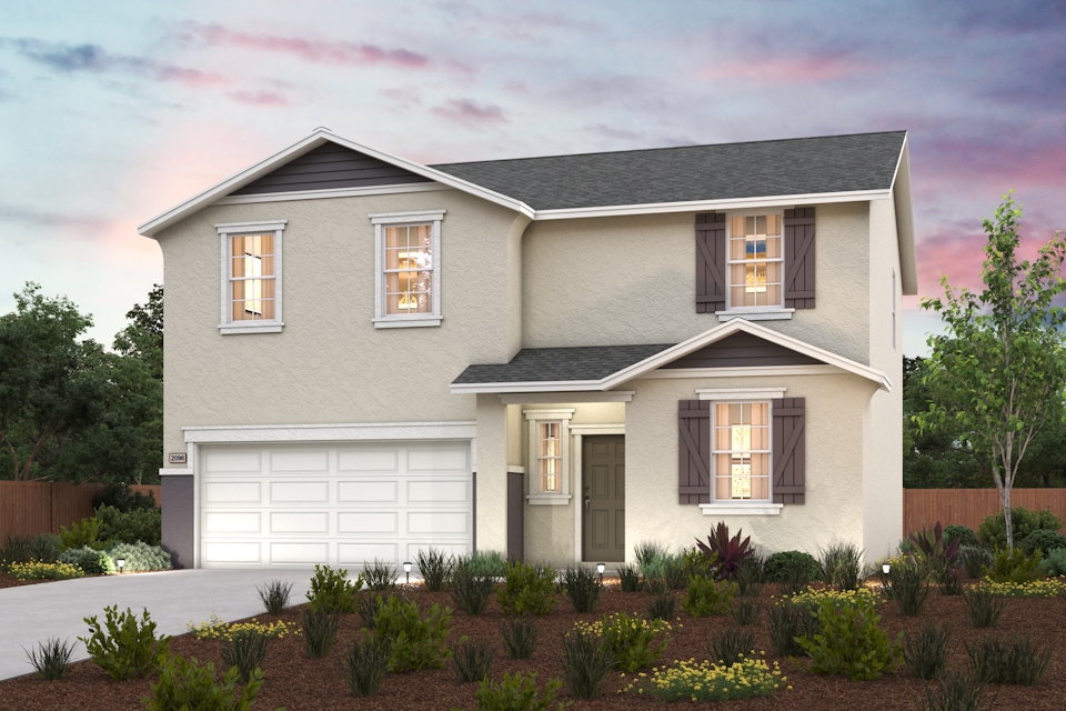 A house with a garage.