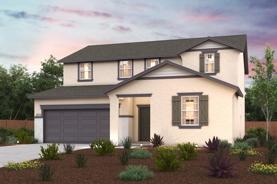 A house with a garage.