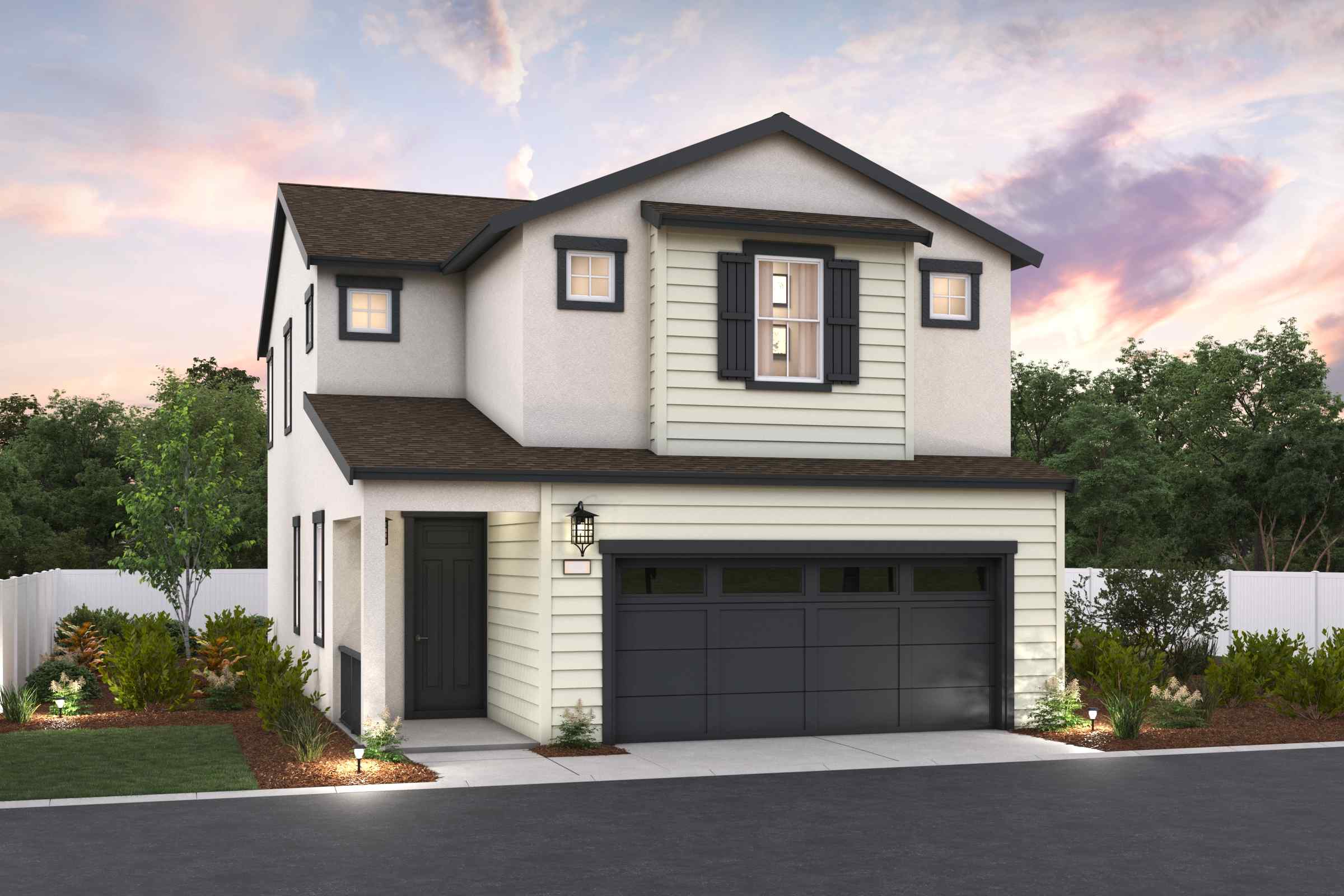 A house with a garage.