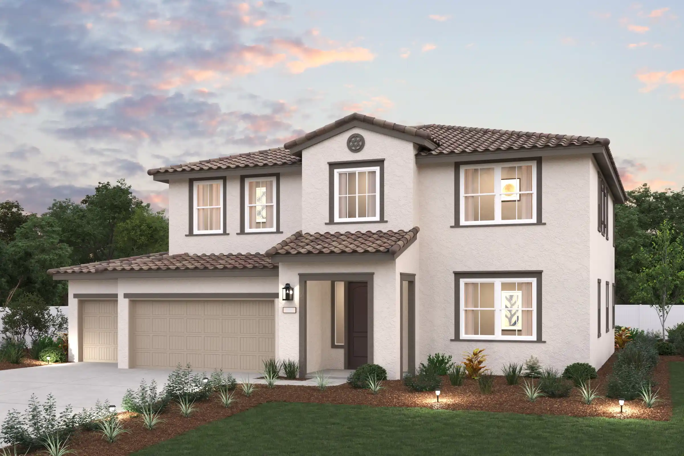 A house with a large front yard.