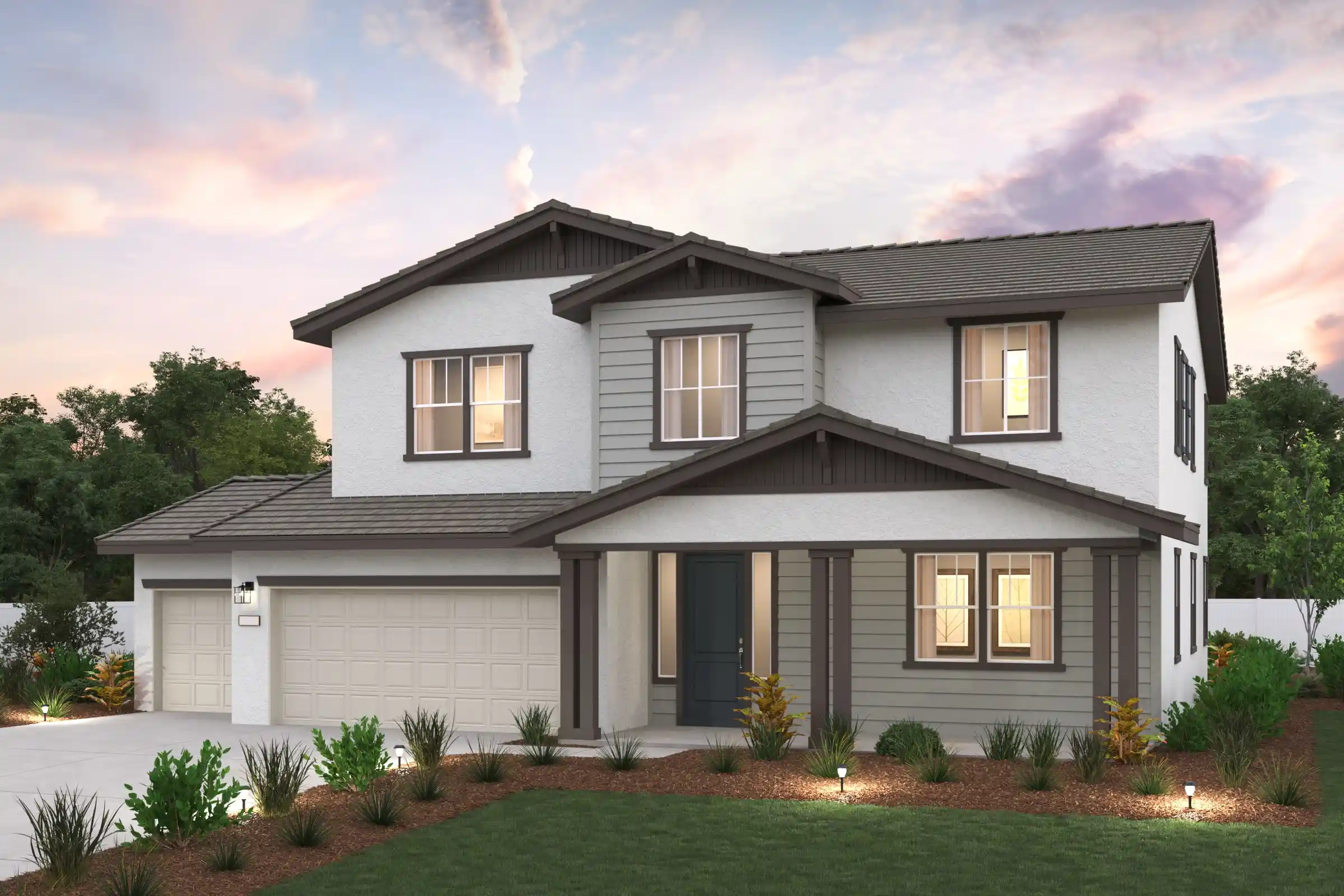 A house with a garage.