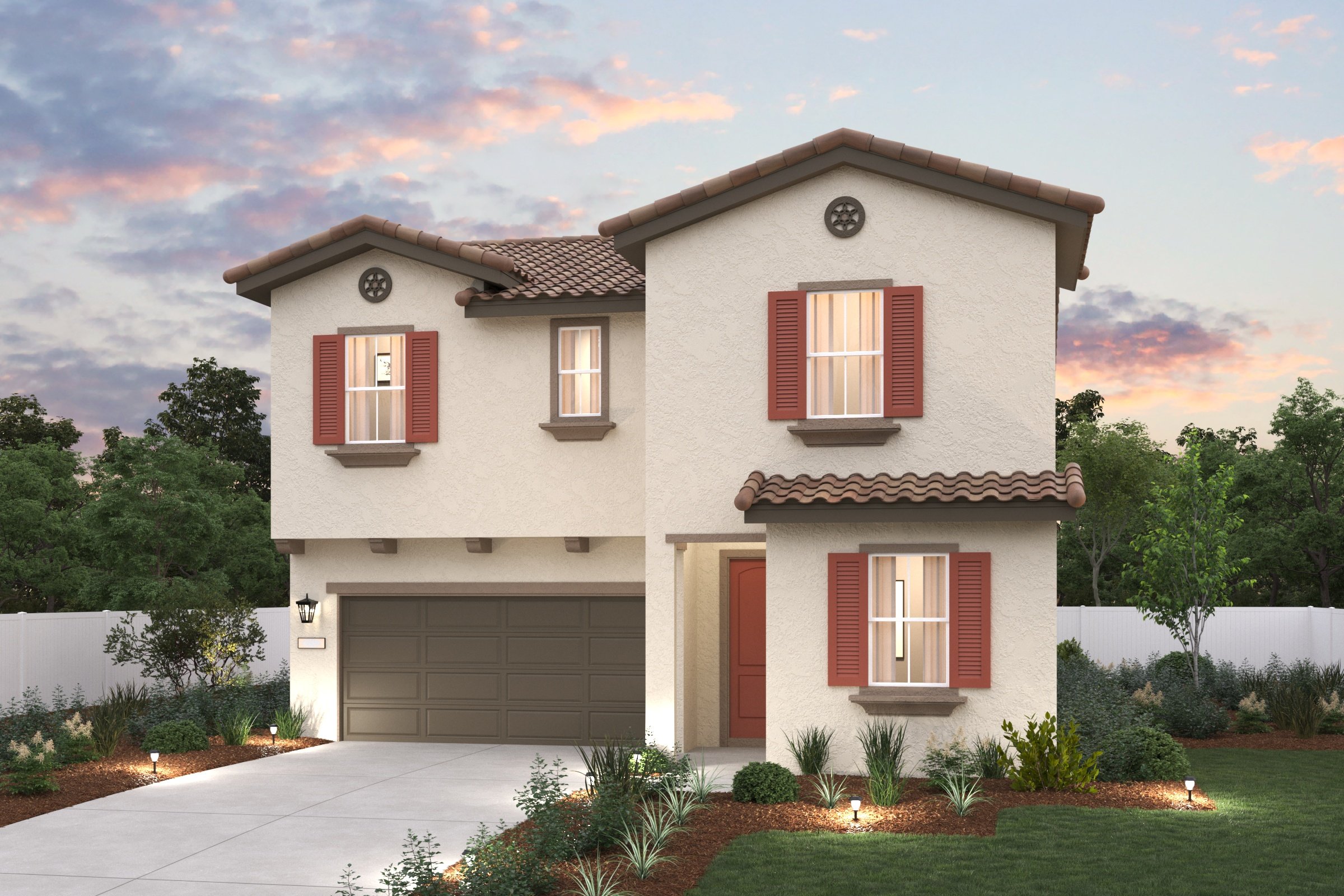 A house with a garage.