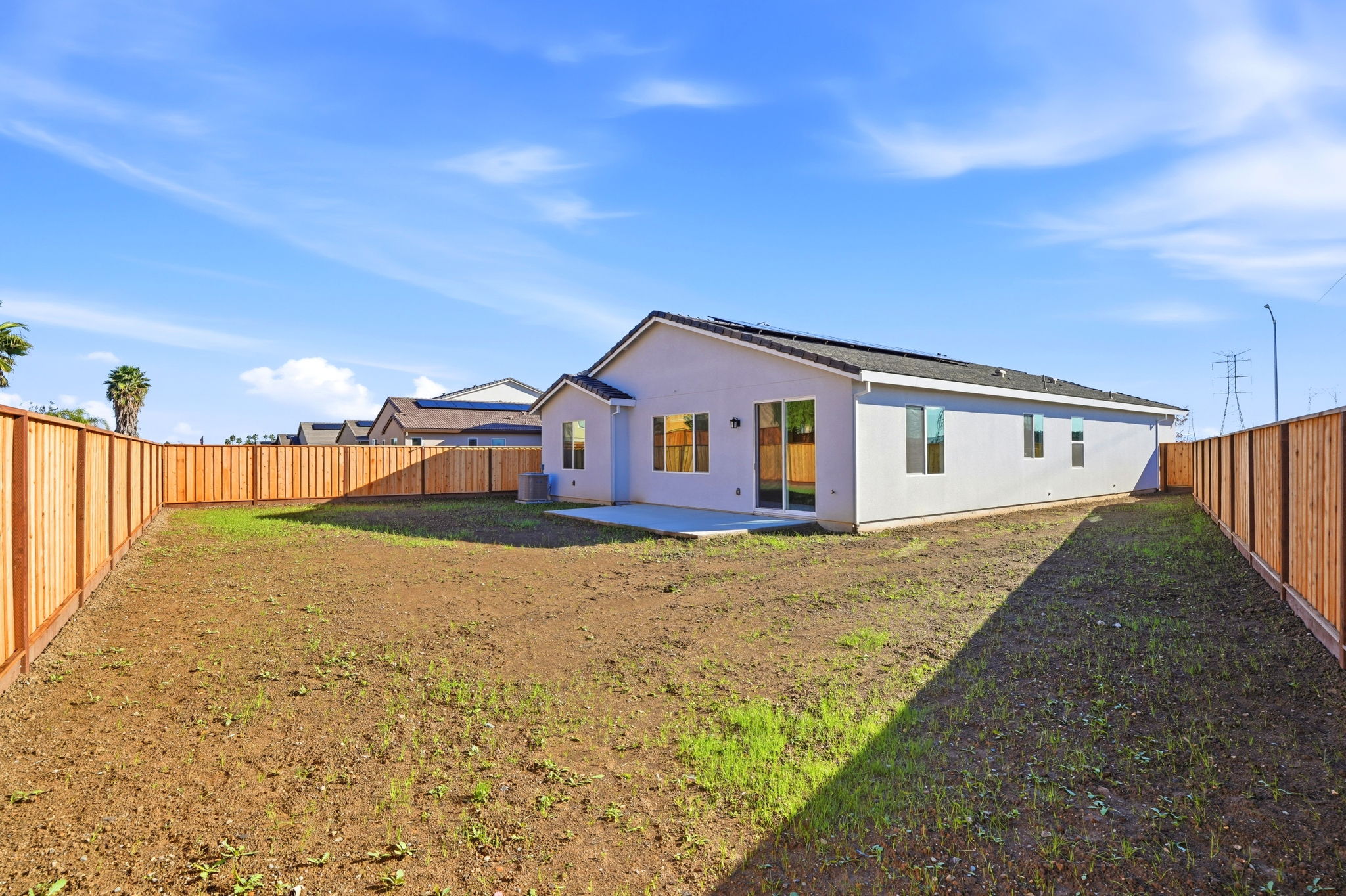 A house with a fence around it.