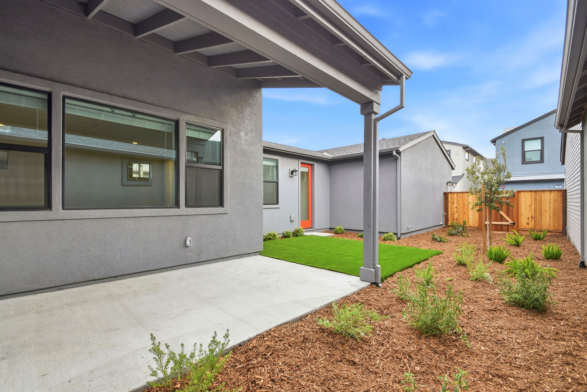 A house with a driveway.