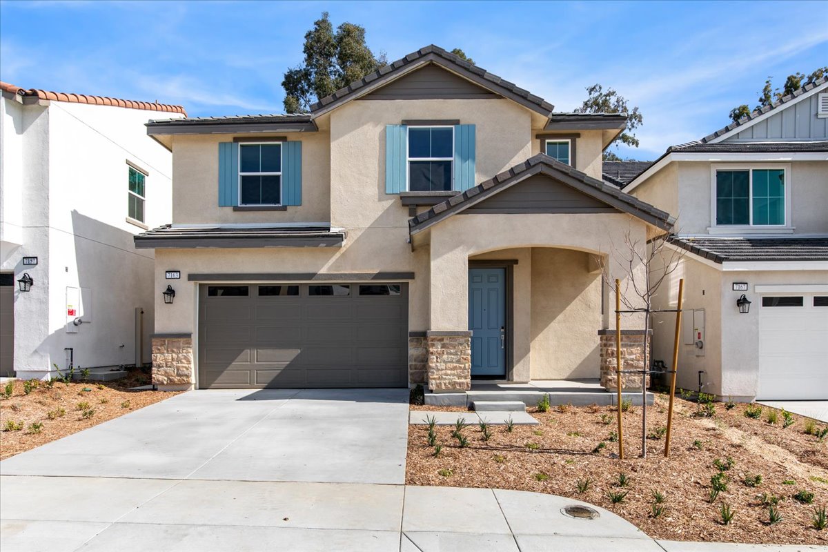 A house with a garage.