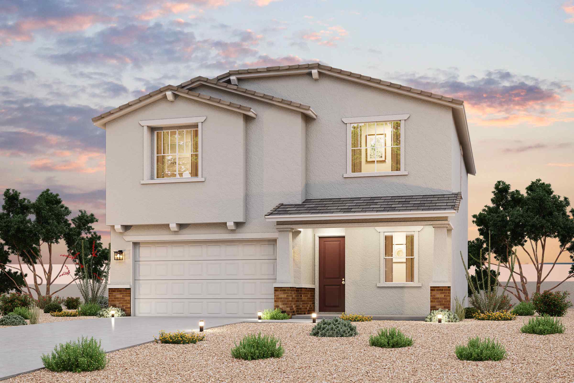 A house with a garage.