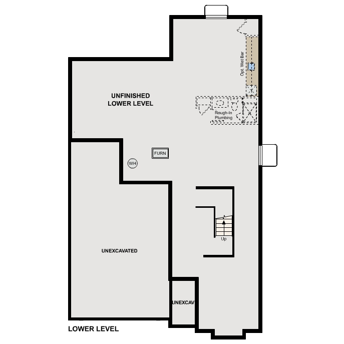 Diagram. Shenandoah Floorplan, Standard Basement