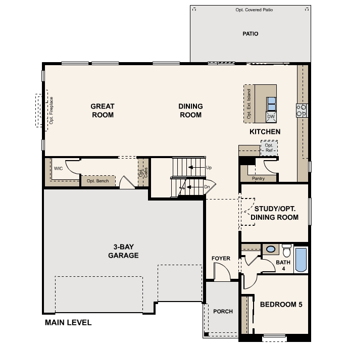 Diagram, engineering drawing. Cornell II Floorplan, Main Level