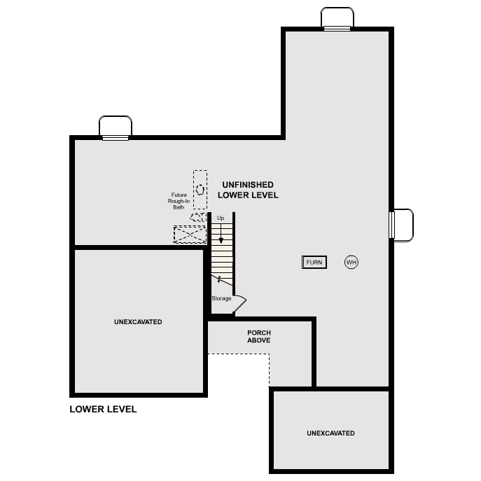 Diagram. Wellesley Floorplan, Standard Basement