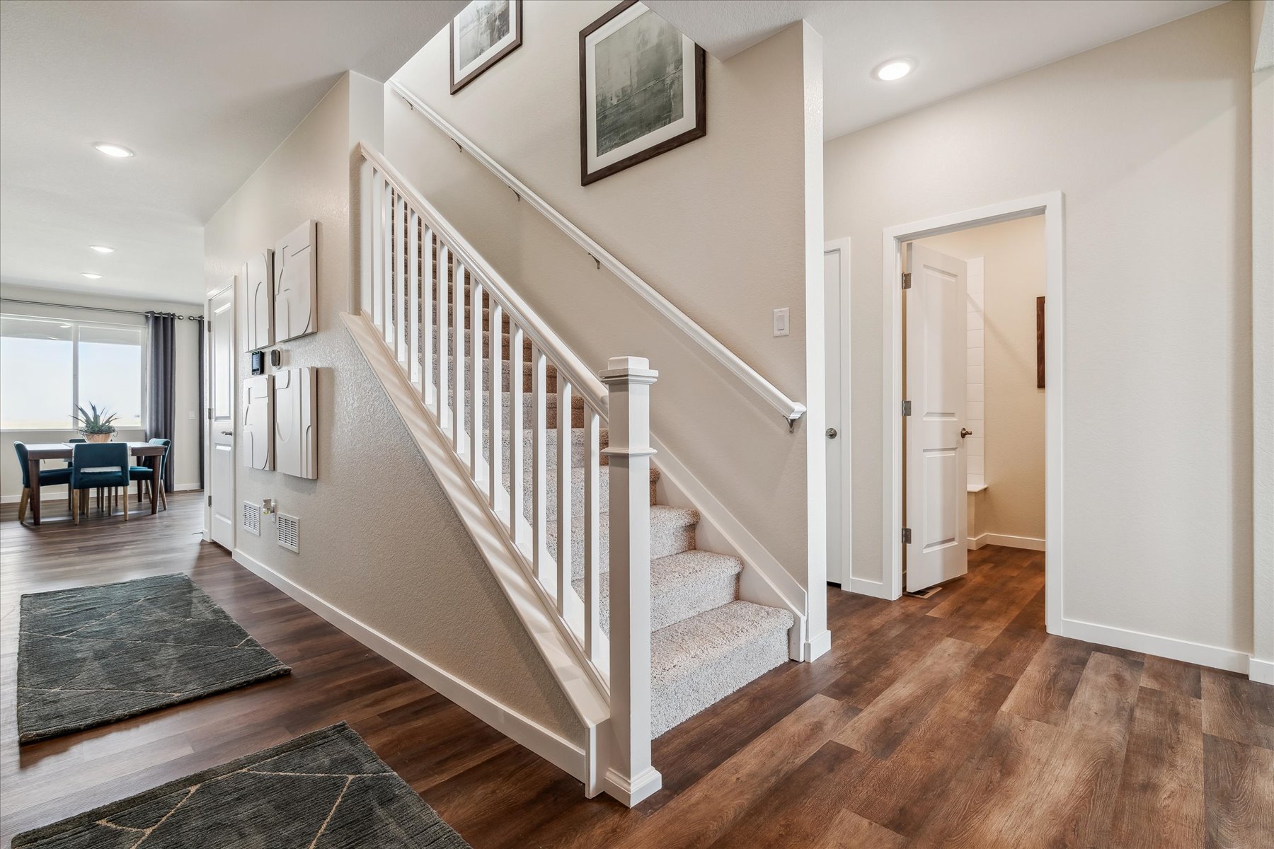 A staircase in a house.