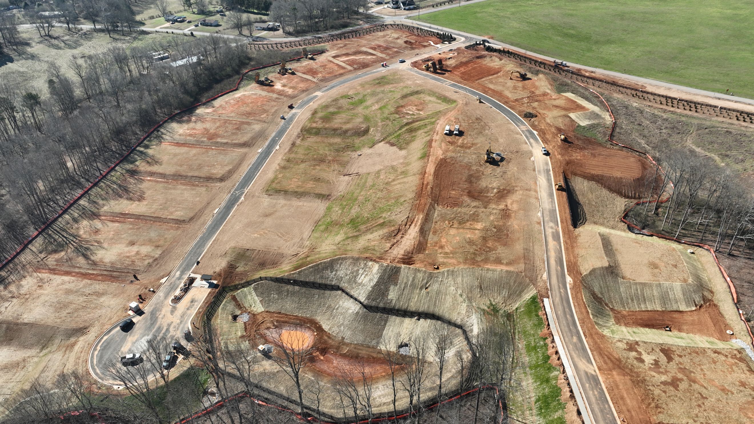 A high angle view of a road.