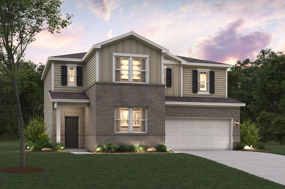 A house with a large front yard.