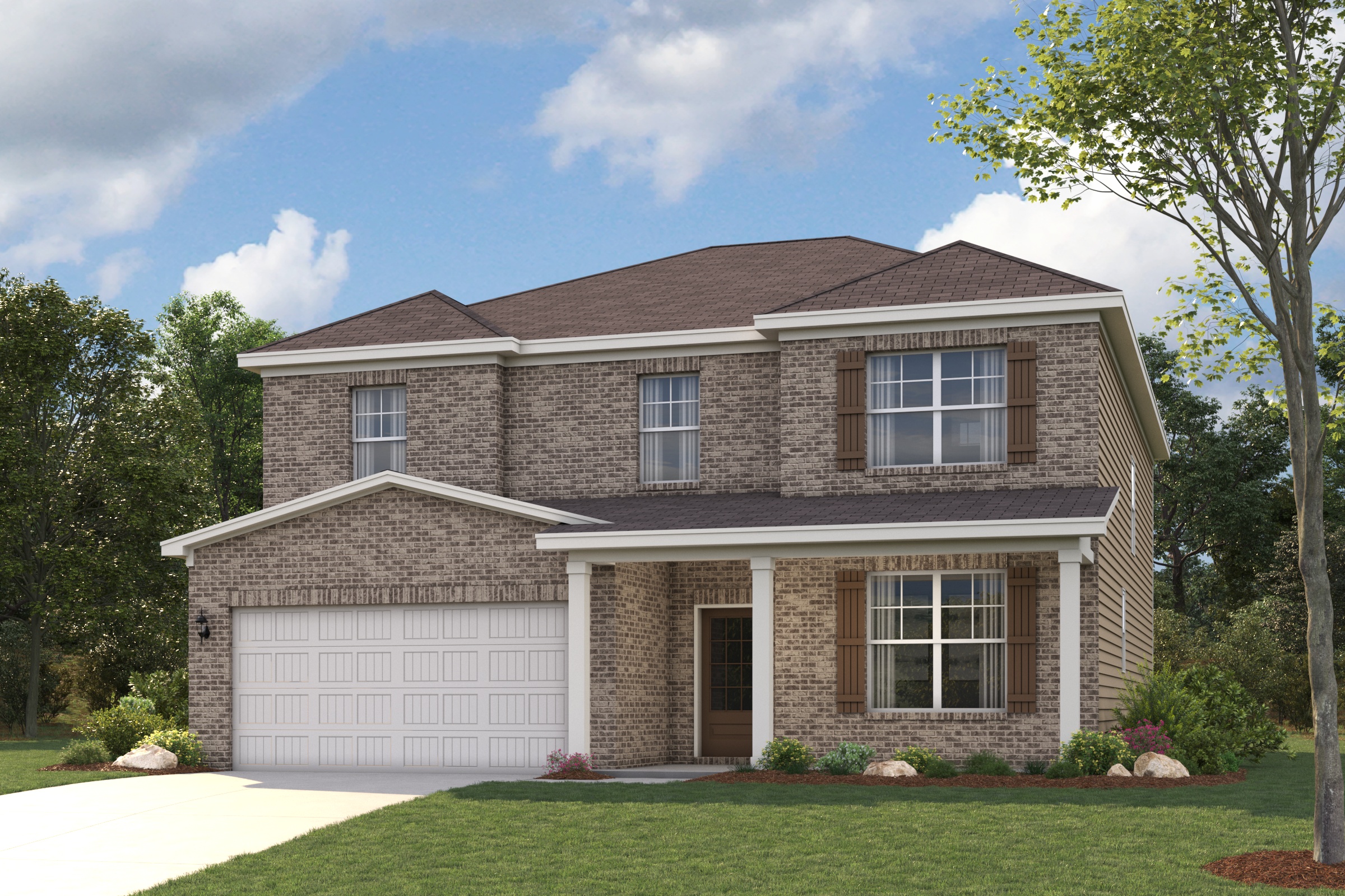 A house with a garage.