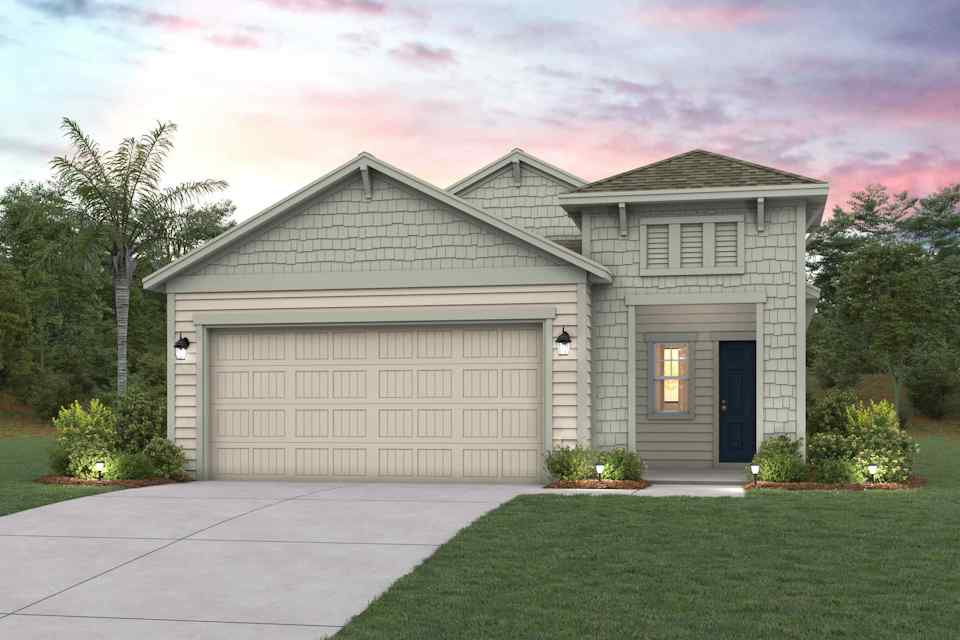 A house with a garage.