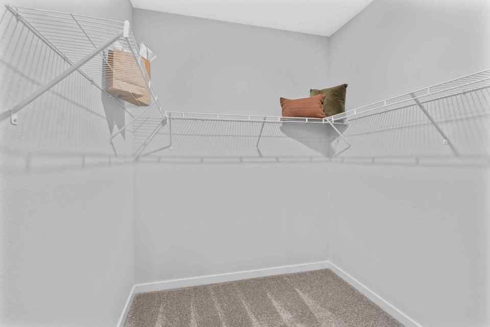 Silverbell II Model Home Primary Closet with Shelving at Camden Woods in Kingsland, GA