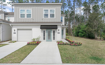 A house with a garage.