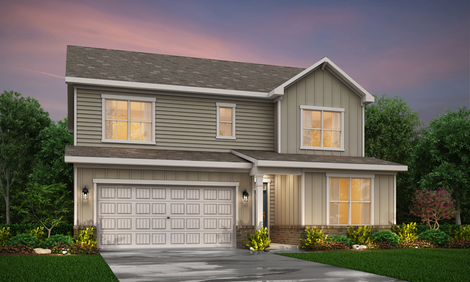 A house with a garage.
