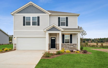 A house with a front yard.