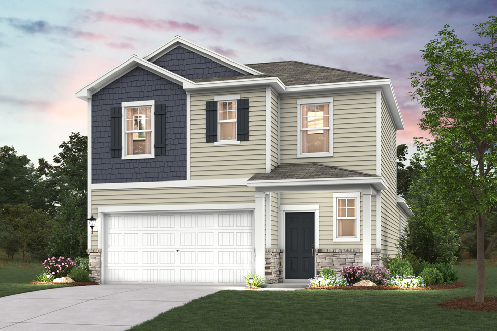 A house with a garage.