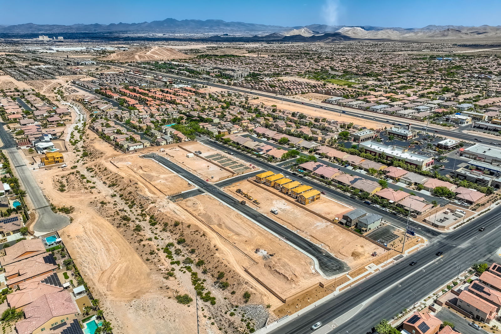 A high angle view of a road.