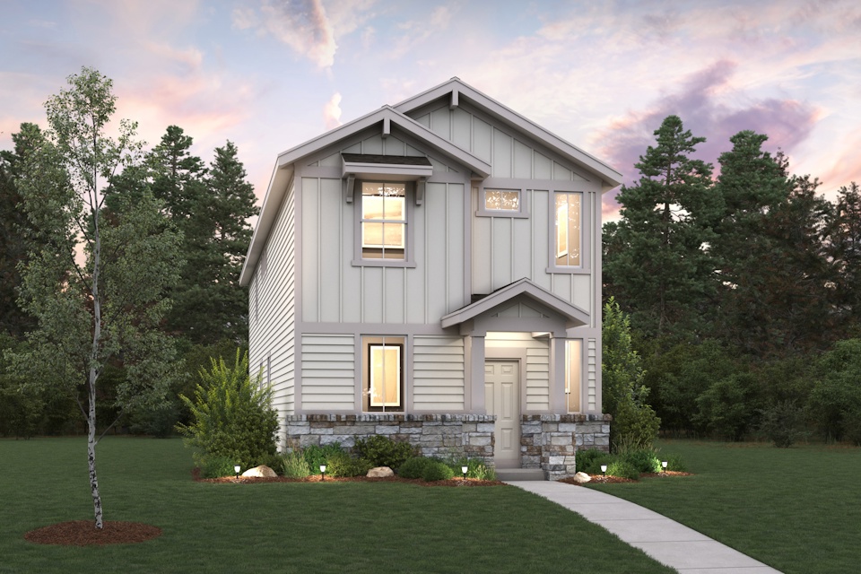 A house with a yard and trees.