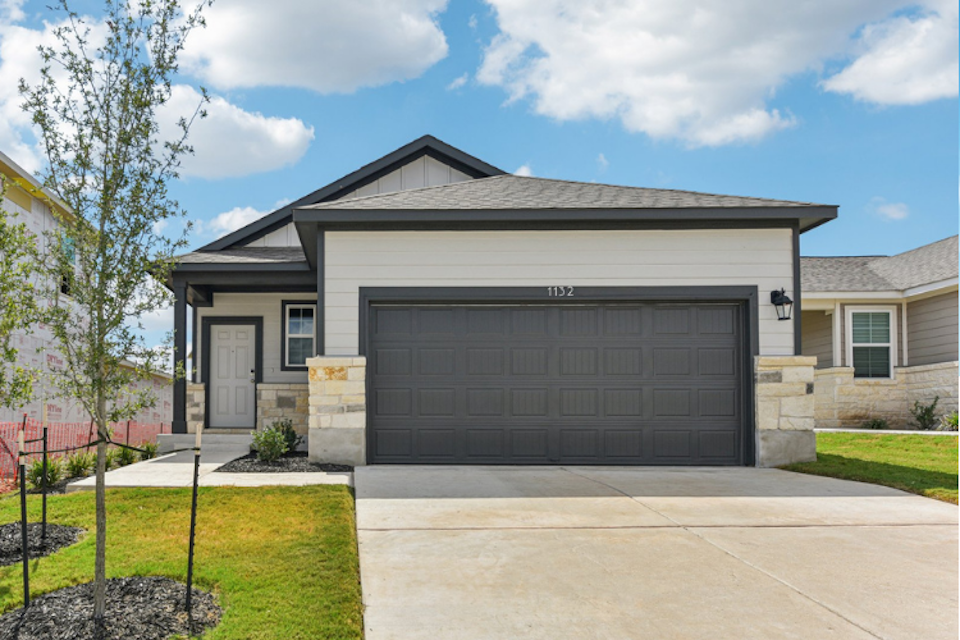 A house with a garage.