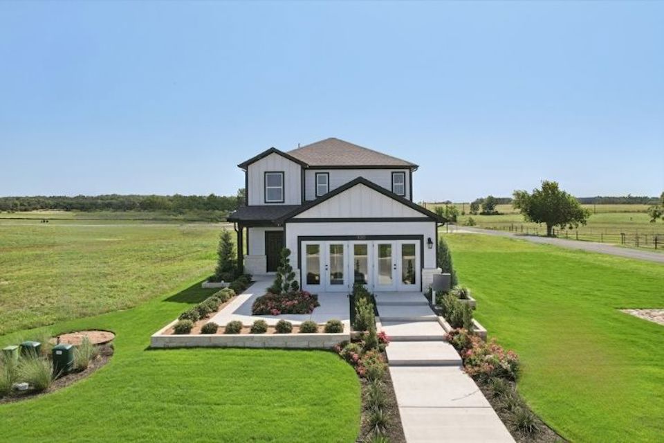 A house with a walkway.