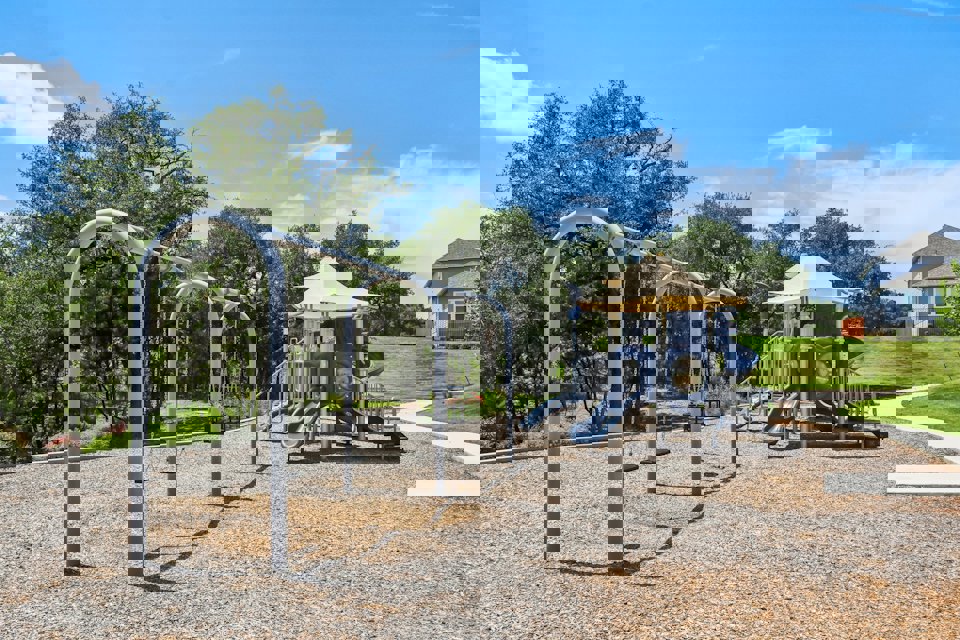 A playground with a slide.