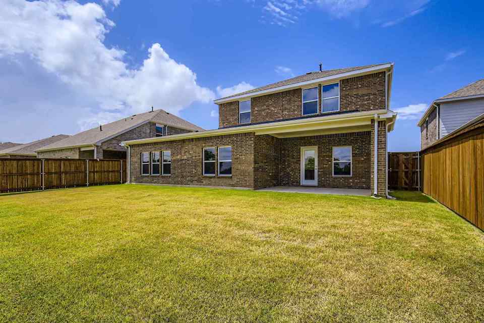 A large brick house.