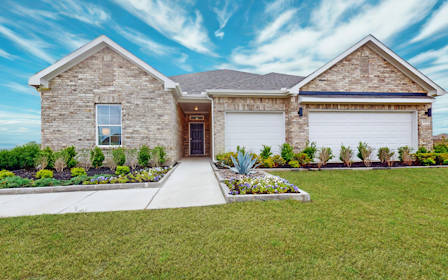 A house with a large front yard.