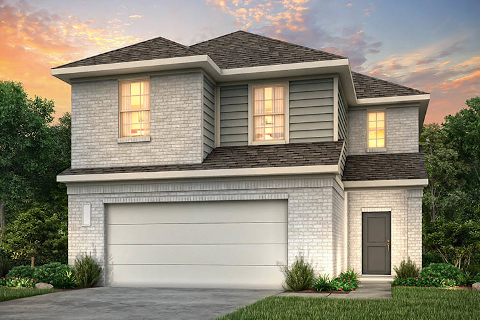 A house with a garage.