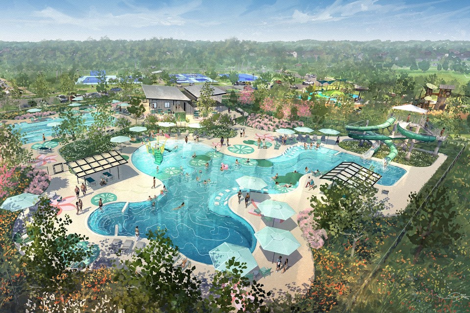 A large swimming pool.