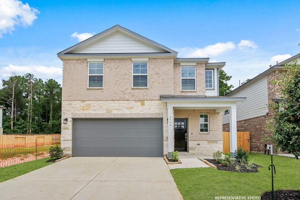 A house with a garage.