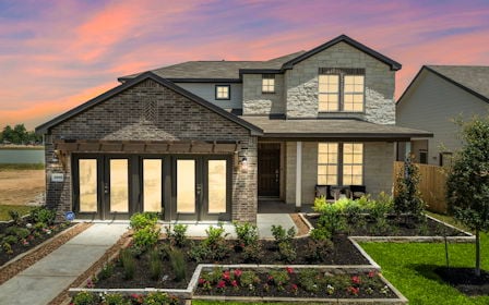 A house with a large front yard.