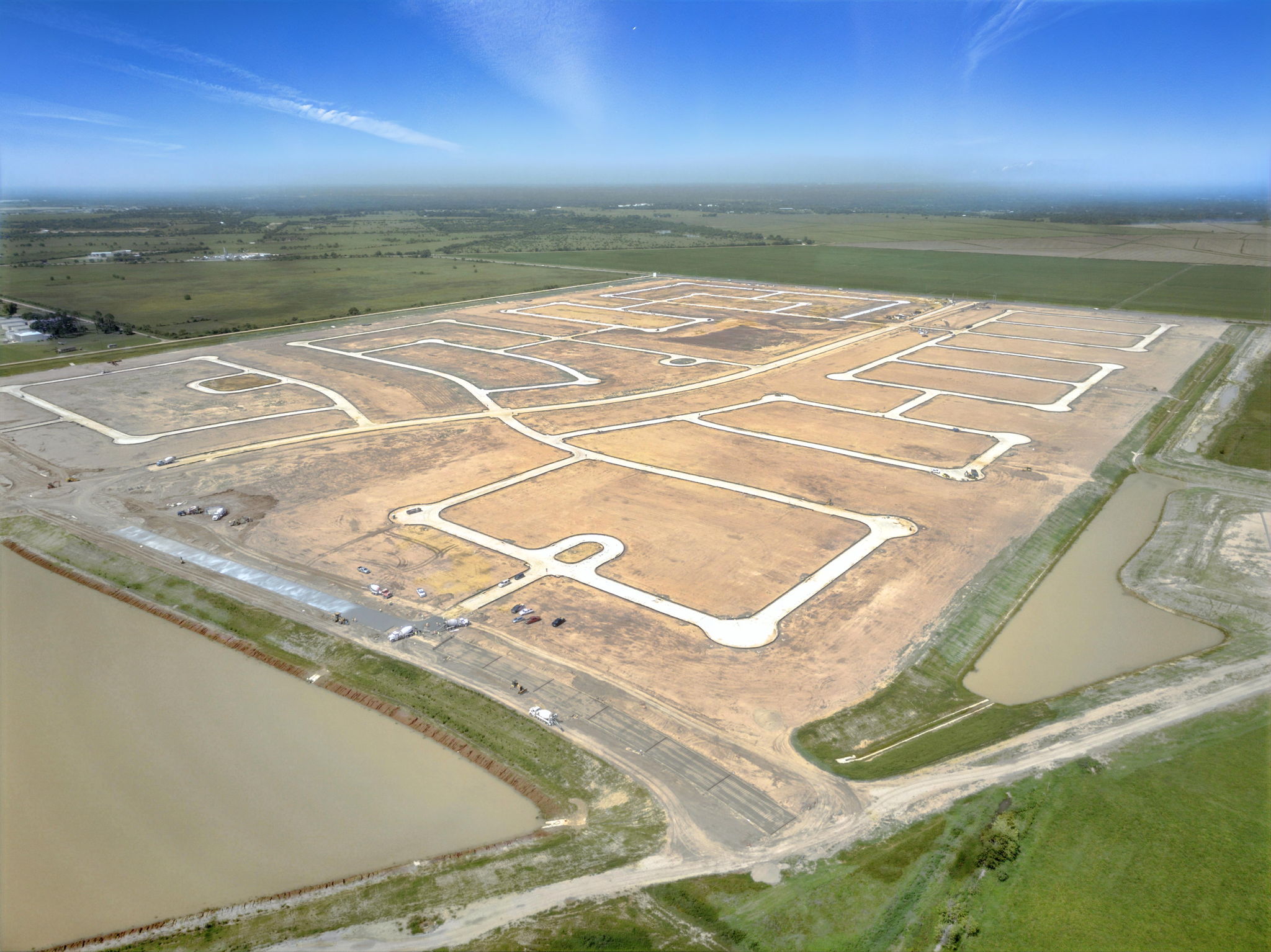 A large area of land with roads.