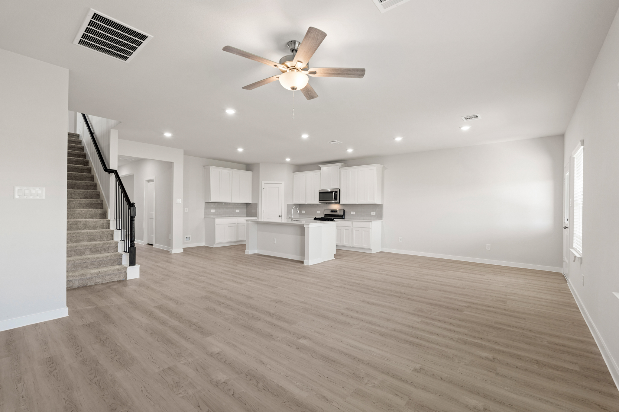 A large empty kitchen.