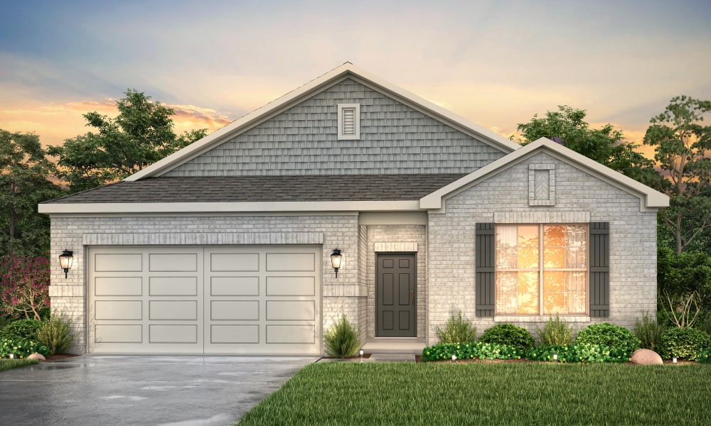 A house with a garage.