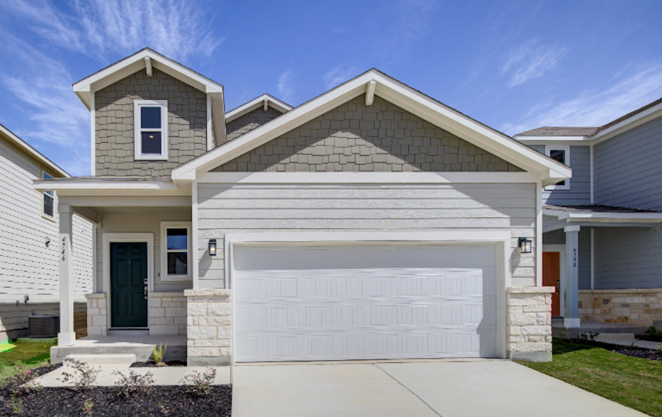 A house with a garage.