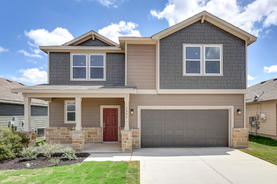 A house with a garage.