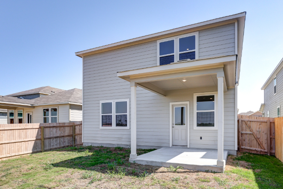 A house with a fence.