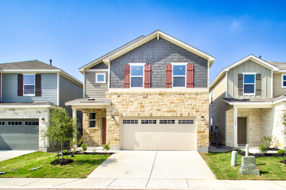 A house with a garage.