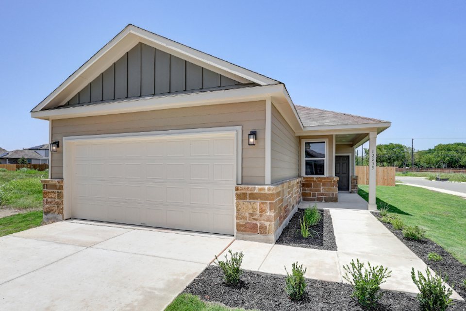 A house with a garage.