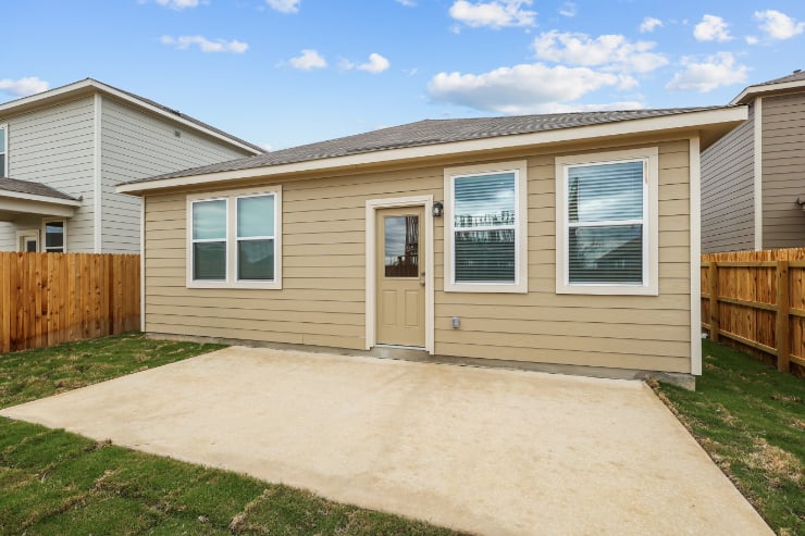 A house with a driveway.