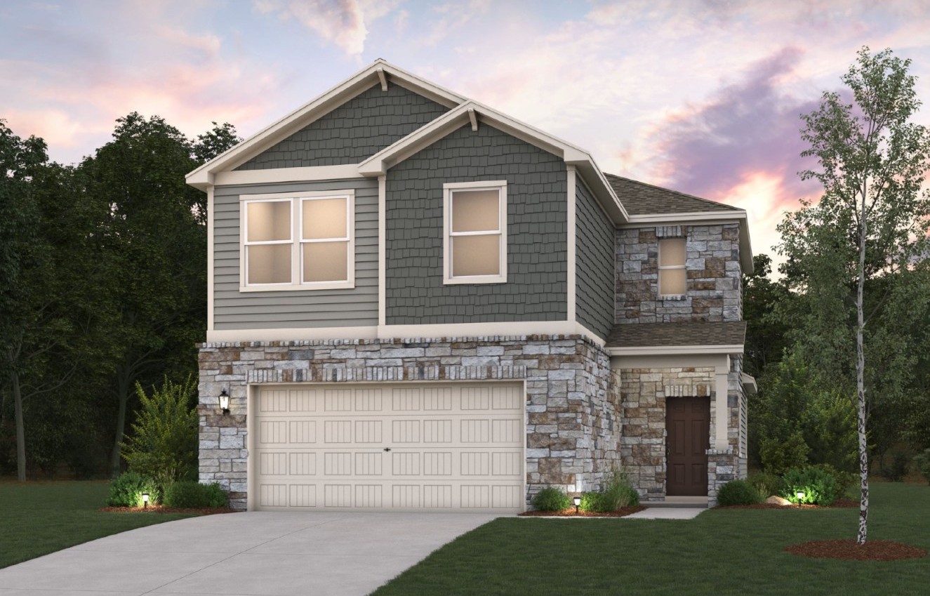 A house with a garage.