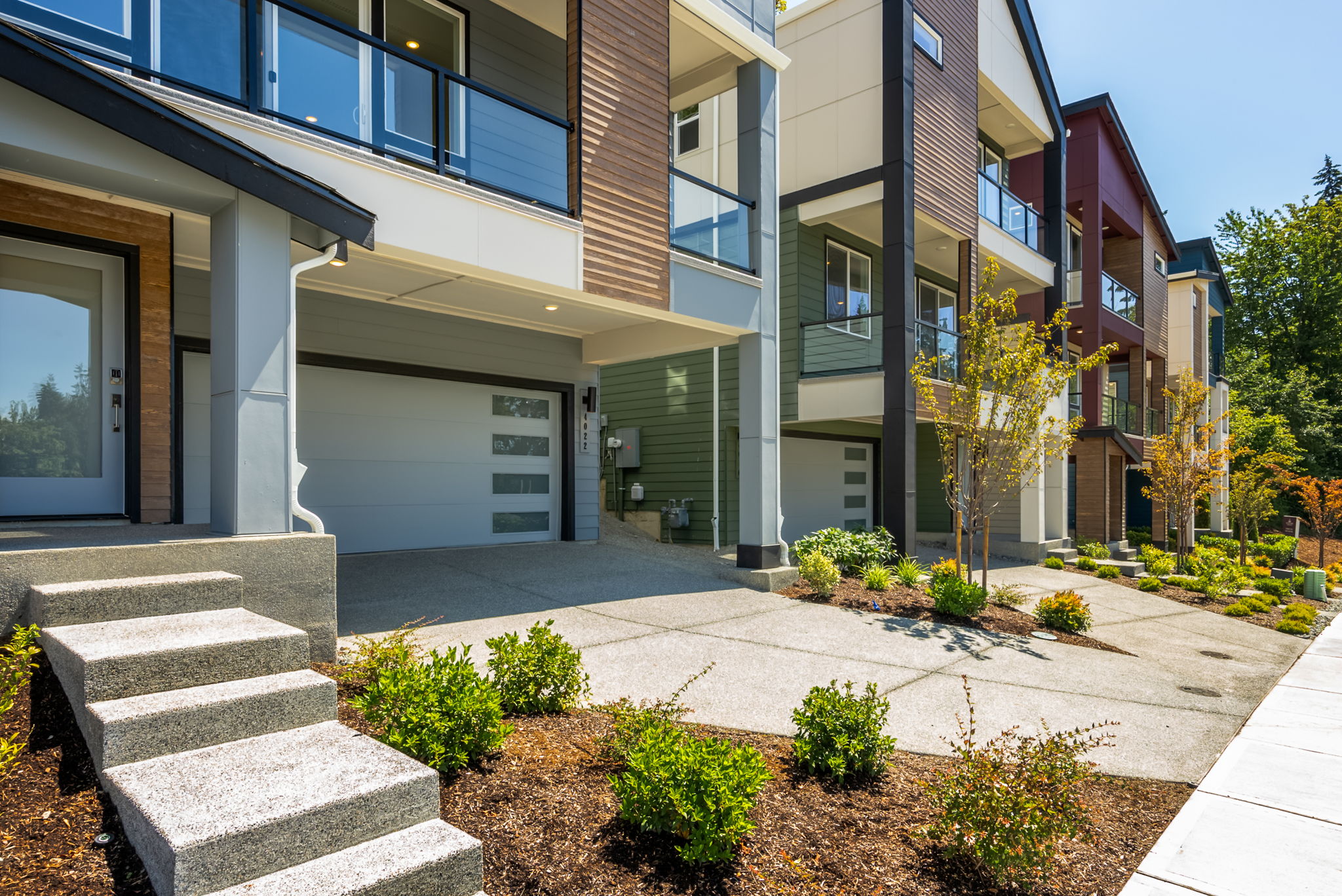 A building with a driveway and a brick driveway.
