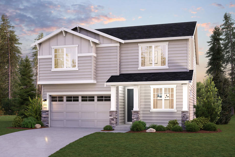 A house with a garage.